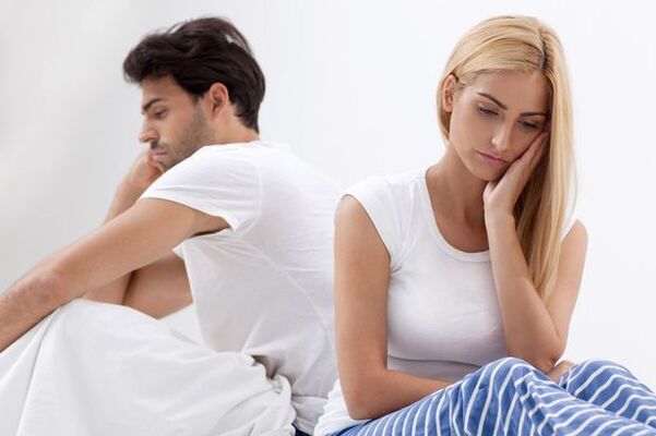 Problemen bij het communiceren met zijn vrouw veroorzaakten een verzwakking van de potentie bij de man